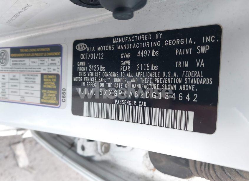 Photo 9 of 2013 Kia Optima SX (VIN 5XXGR4A62DG134642)