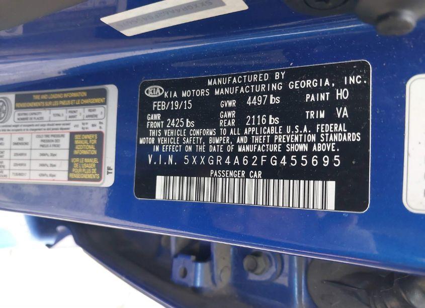 Photo 9 of 2015 Kia Optima SX TURBO (VIN 5XXGR4A62FG455695)