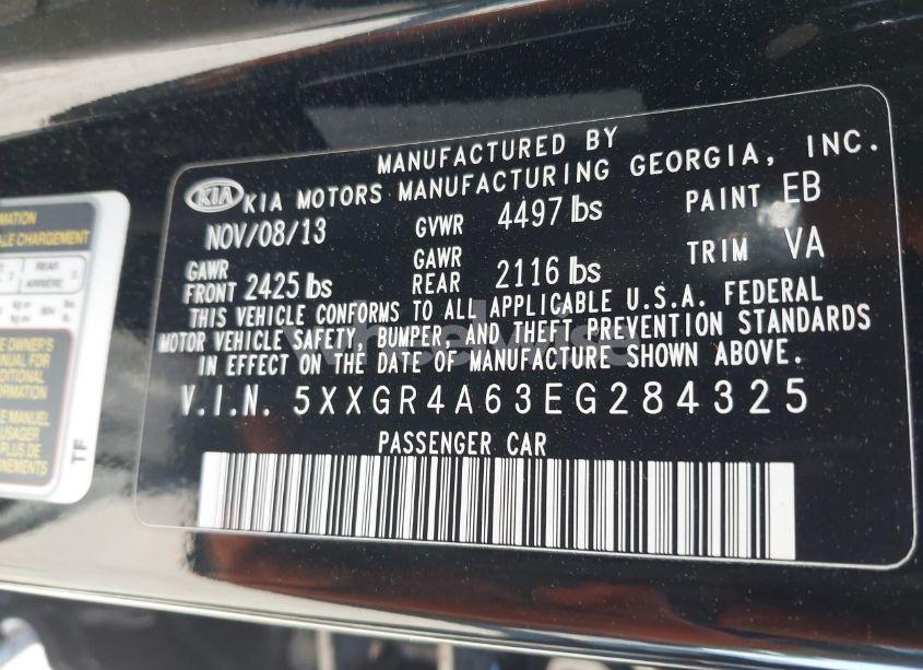 Photo 9 of 2014 Kia Optima SXL TURBO (VIN 5XXGR4A63EG284325)