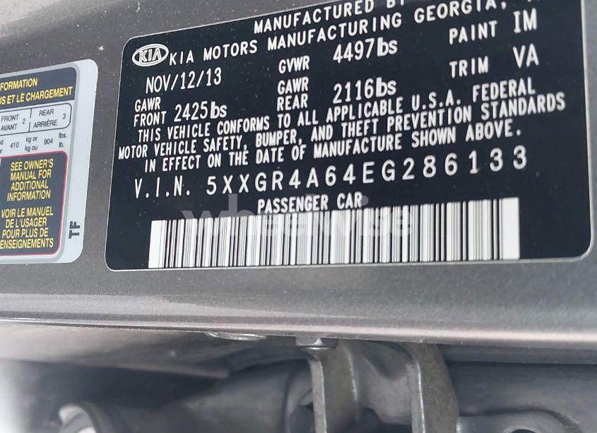 Photo 9 of 2014 Kia Optima SX TURBO (VIN 5XXGR4A64EG286133)