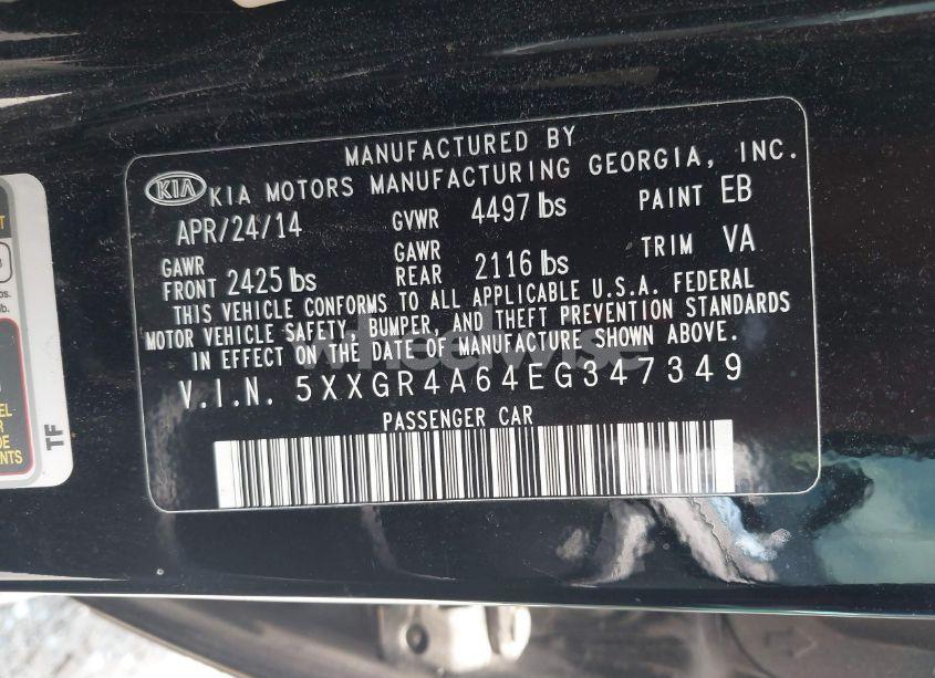 Photo 9 of 2014 Kia Optima SXL TURBO (VIN 5XXGR4A64EG347349)