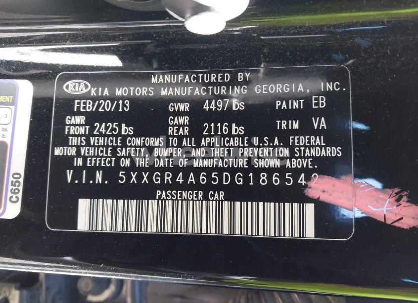 Photo 9 of 2013 Kia Optima SX (VIN 5XXGR4A65DG186542)