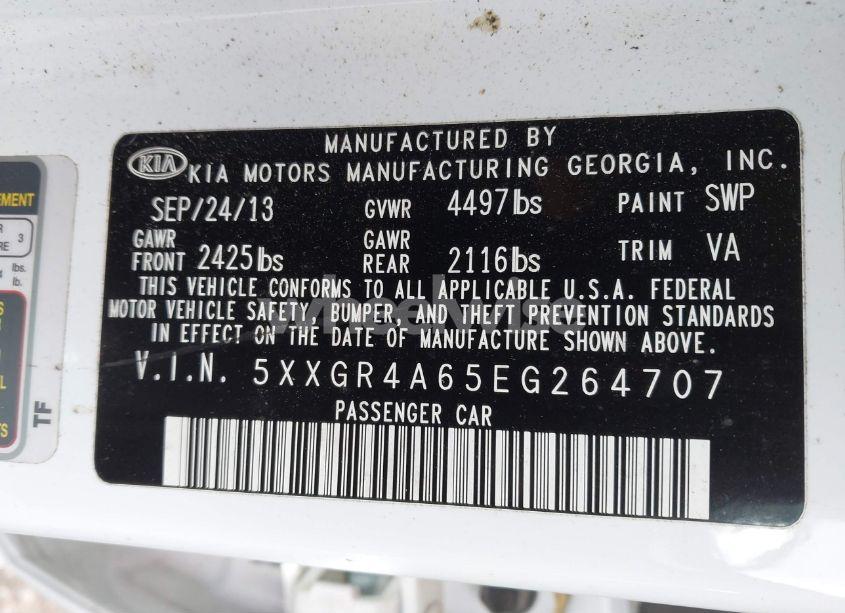 Photo 9 of 2014 Kia Optima SX TURBO (VIN 5XXGR4A65EG264707)