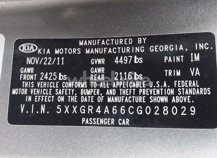 Photo 9 of 2012 Kia Optima SX (VIN 5XXGR4A66CG028029)