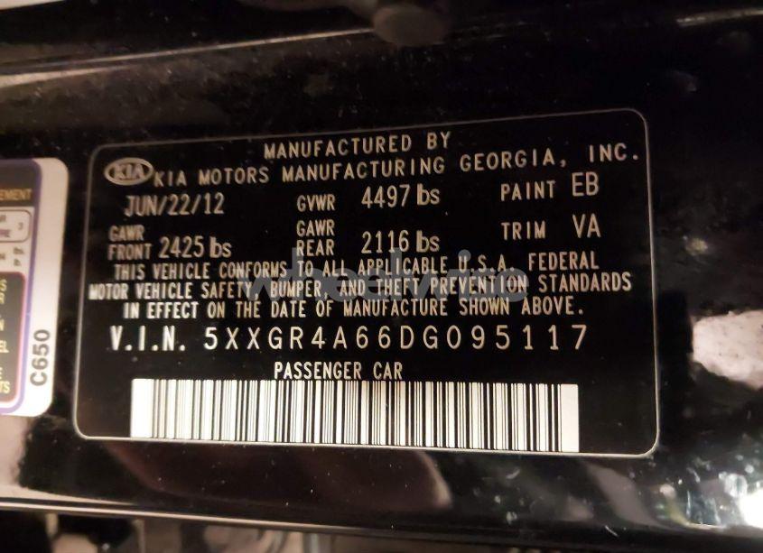 Photo 9 of 2013 Kia Optima SX (VIN 5XXGR4A66DG095117)