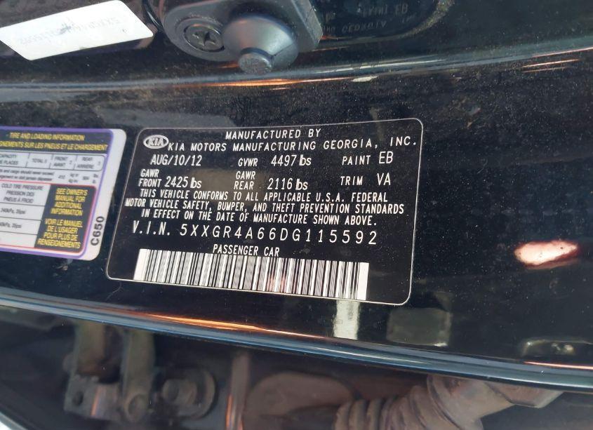 Photo 9 of 2013 Kia Optima SX (VIN 5XXGR4A66DG115592)