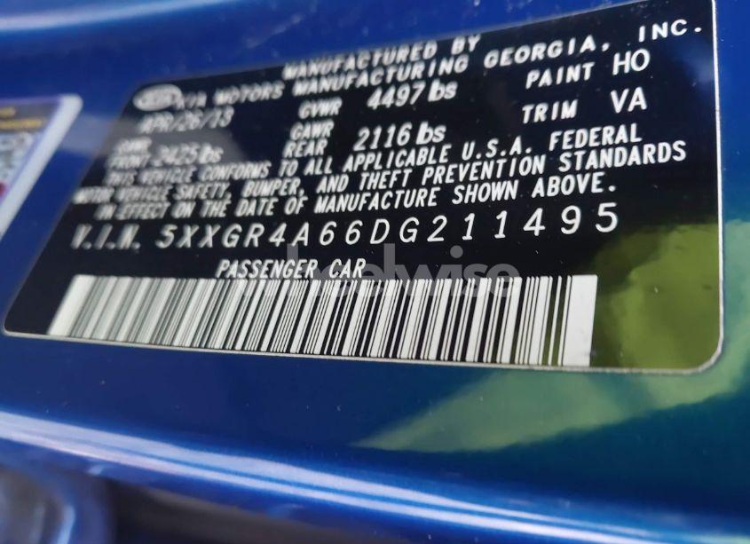 Photo 9 of 2013 Kia Optima SX (VIN 5XXGR4A66DG211495)