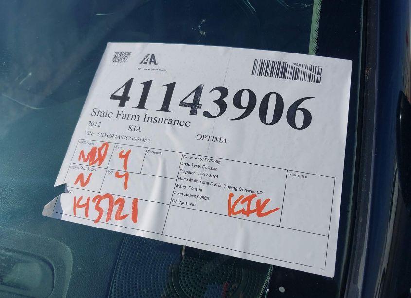 Photo 18 of 2012 Kia Optima SX (VIN 5XXGR4A67CG001485)