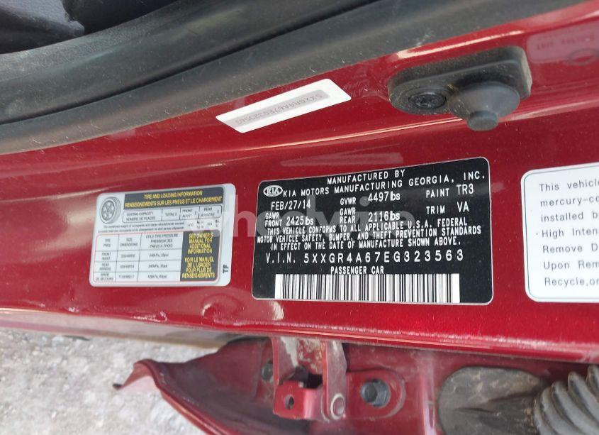 Photo 9 of 2014 Kia Optima SX TURBO (VIN 5XXGR4A67EG323563)