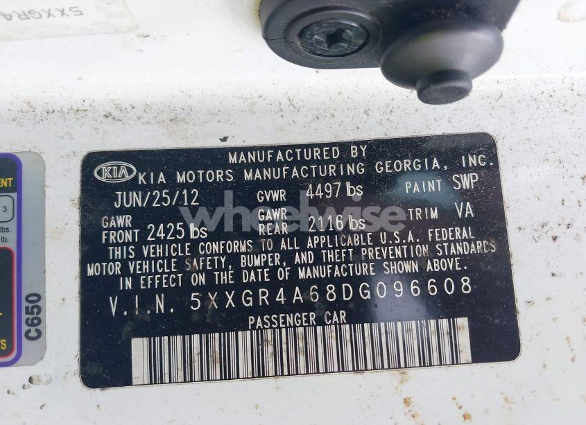 Photo 9 of 2013 Kia Optima SX (VIN 5XXGR4A68DG096608)