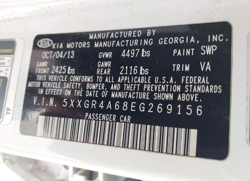Photo 9 of 2014 Kia Optima SX TURBO (VIN 5XXGR4A68EG269156)