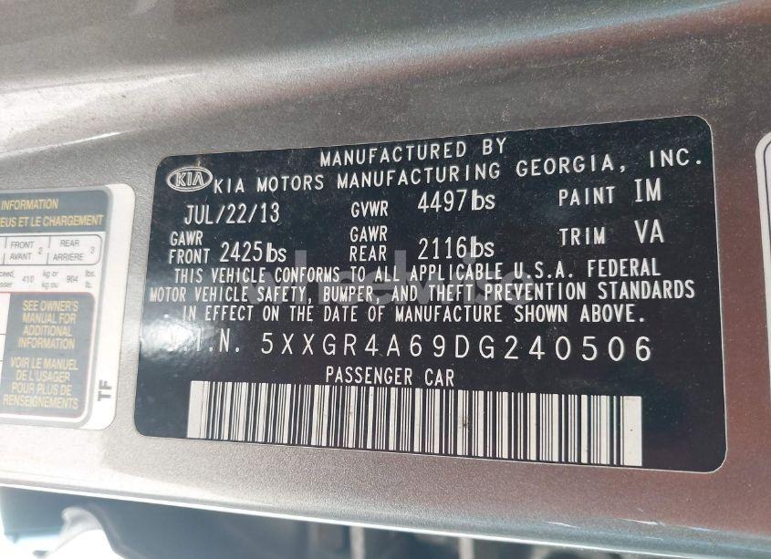 Photo 9 of 2013 Kia Optima SX (VIN 5XXGR4A69DG240506)