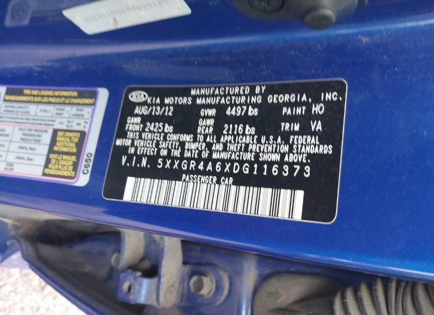 Photo 9 of 2013 Kia Optima SX (VIN 5XXGR4A6XDG116373)