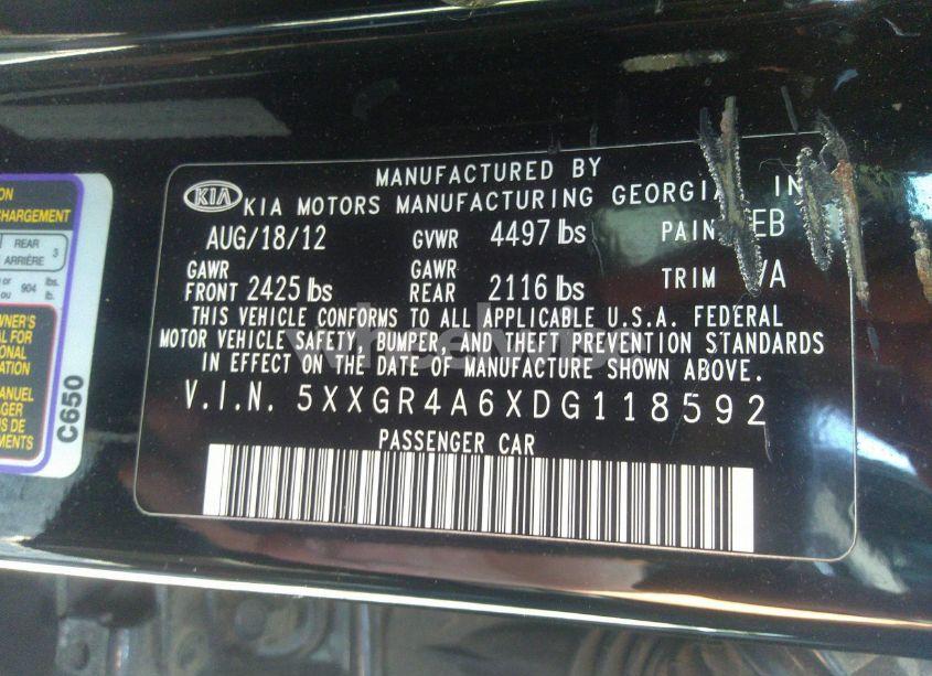 Photo 9 of 2013 Kia Optima SX (VIN 5XXGR4A6XDG118592)