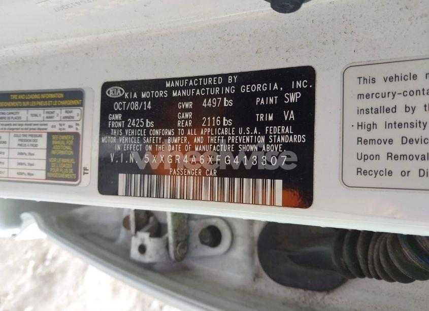 Photo 9 of 2015 Kia Optima SX TURBO (VIN 5XXGR4A6XFG413307)