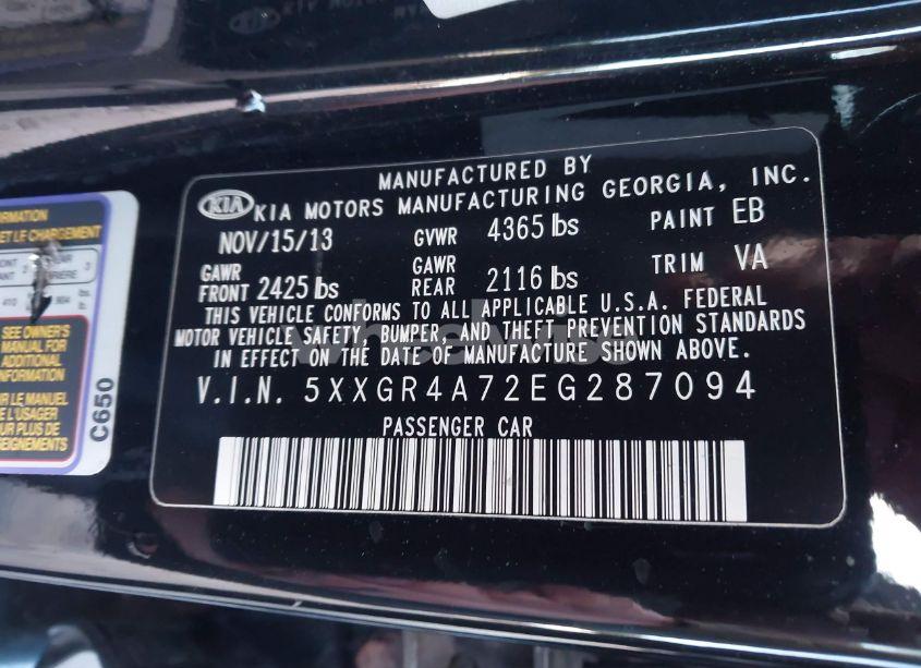 Photo 9 of 2014 Kia Optima SX (VIN 5XXGR4A72EG287094)