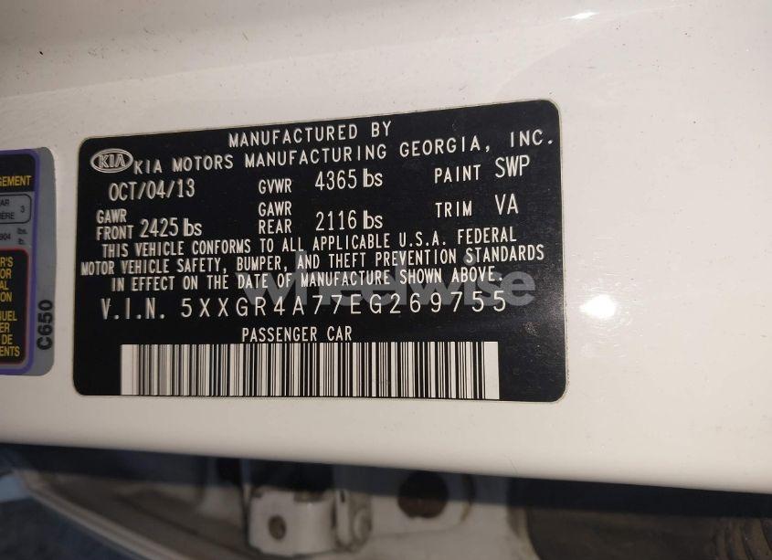 Photo 9 of 2014 Kia Optima SX (VIN 5XXGR4A77EG269755)