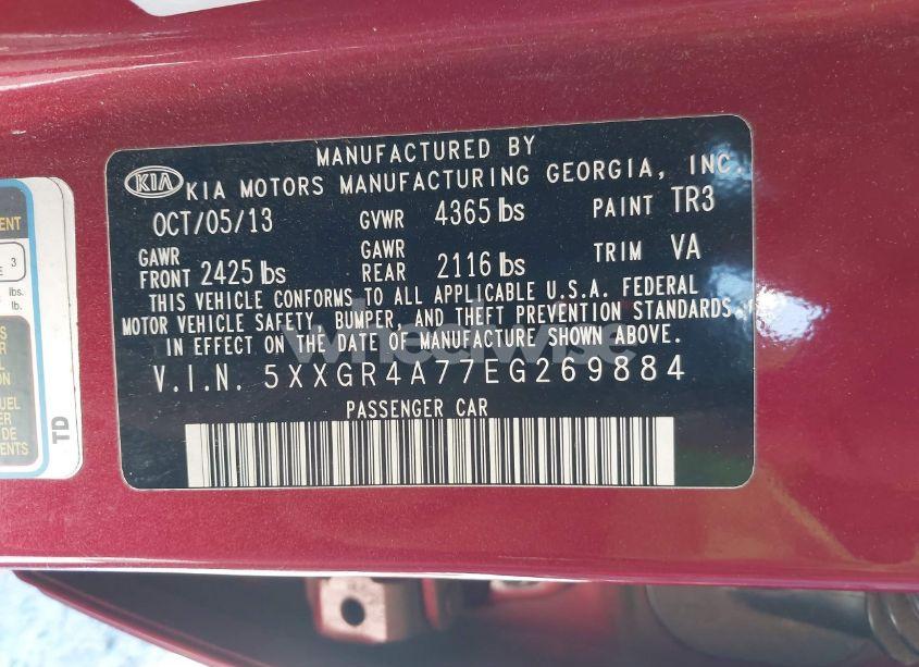 Photo 9 of 2014 Kia Optima SX (VIN 5XXGR4A77EG269884)