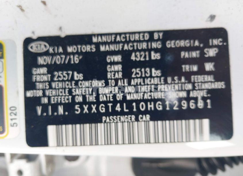 Photo 9 of 2017 Kia Optima (VIN 5XXGT4L10HG129691)