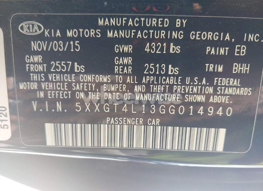 Photo 9 of 2016 Kia Optima LX TURBO (VIN 5XXGT4L13GG014940)