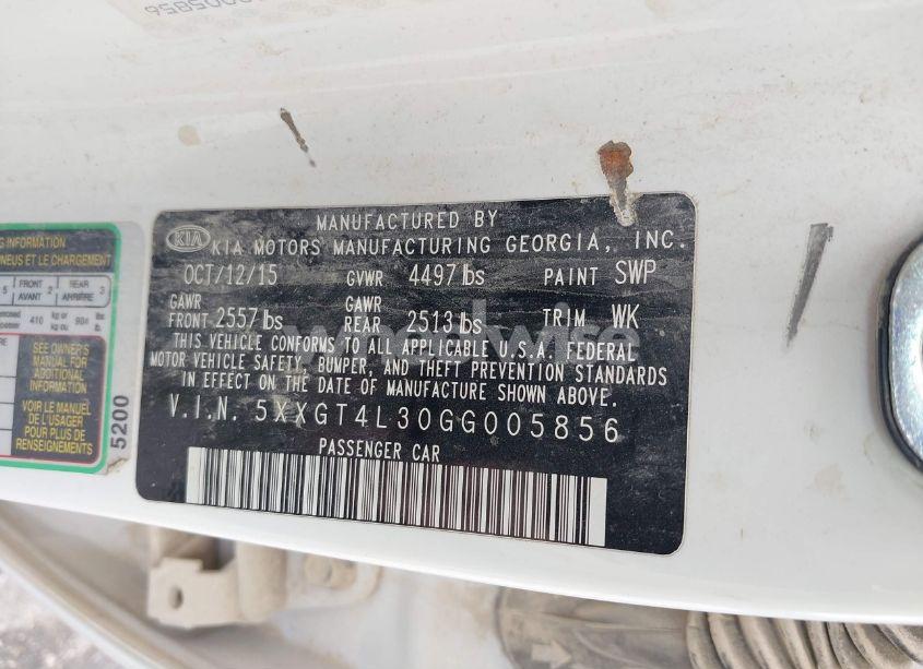 Photo 9 of 2016 Kia Optima LX (VIN 5XXGT4L30GG005856)