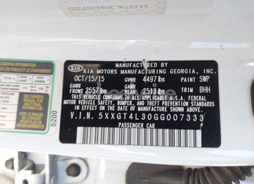 Photo 9 of 2016 Kia Optima LX (VIN 5XXGT4L30GG007333)