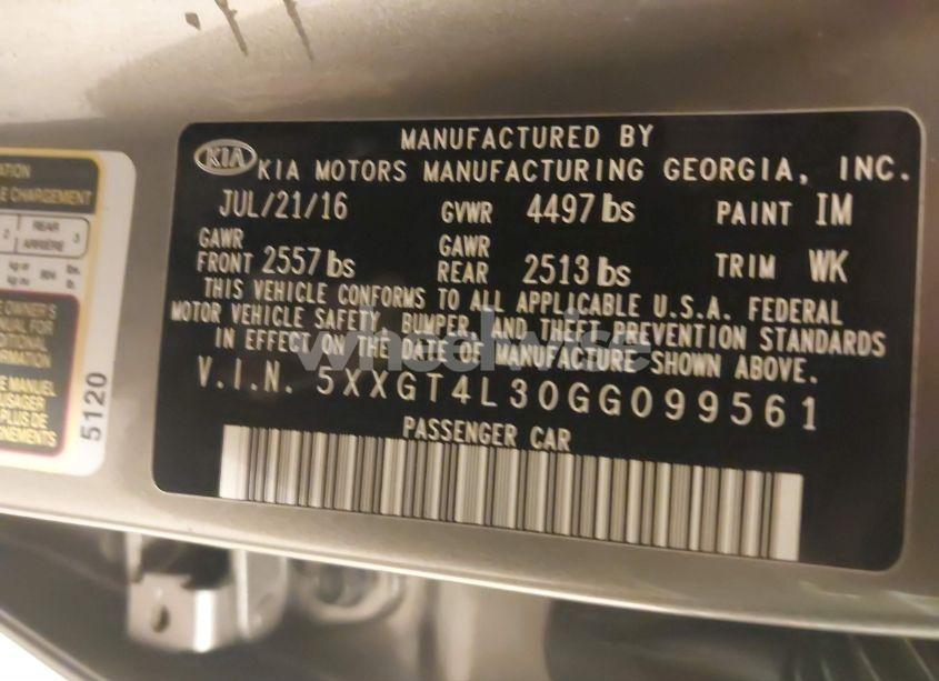 Photo 9 of 2016 Kia Optima LX (VIN 5XXGT4L30GG099561)