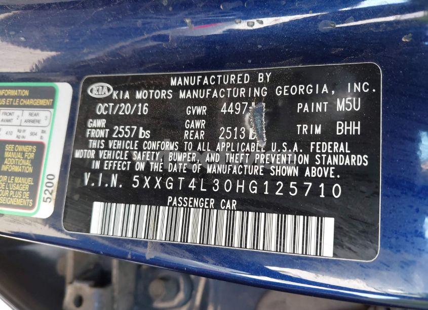 Photo 9 of 2017 Kia Optima LX (VIN 5XXGT4L30HG125710)