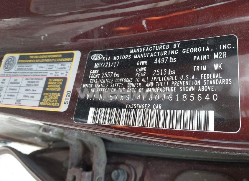 Photo 9 of 2018 Kia Optima LX (VIN 5XXGT4L30JG185640)