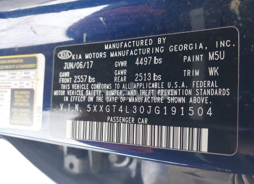 Photo 9 of 2018 Kia Optima LX (VIN 5XXGT4L30JG191504)