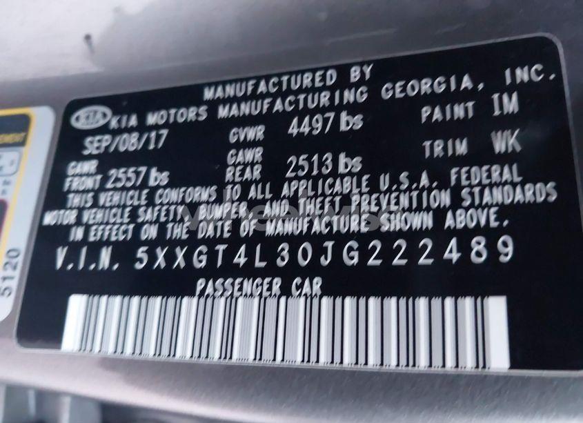 Photo 9 of 2018 Kia Optima LX (VIN 5XXGT4L30JG222489)