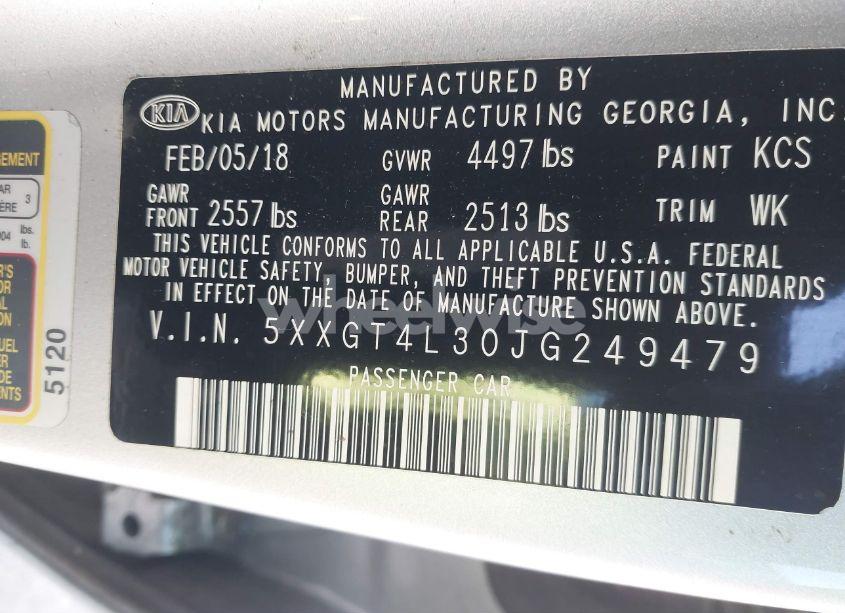 Photo 9 of 2018 Kia Optima LX (VIN 5XXGT4L30JG249479)