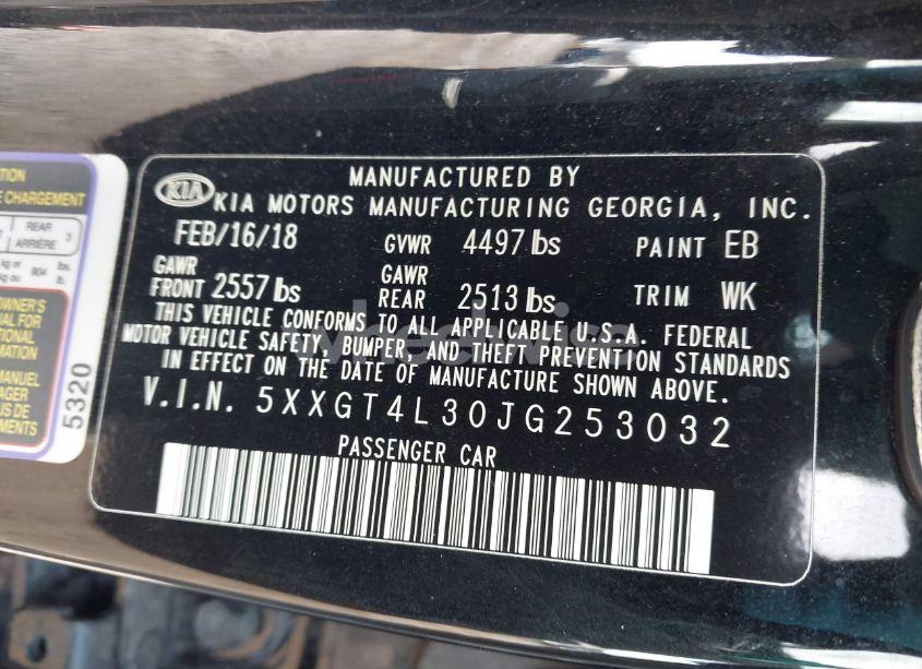 Photo 9 of 2018 Kia Optima S (VIN 5XXGT4L30JG253032)