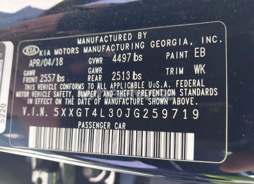 Photo 9 of 2018 Kia Optima LX (VIN 5XXGT4L30JG259719)