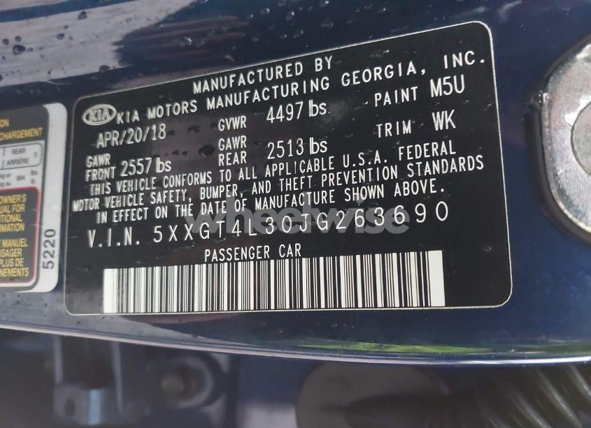 Photo 9 of 2018 Kia Optima LX (VIN 5XXGT4L30JG263690)