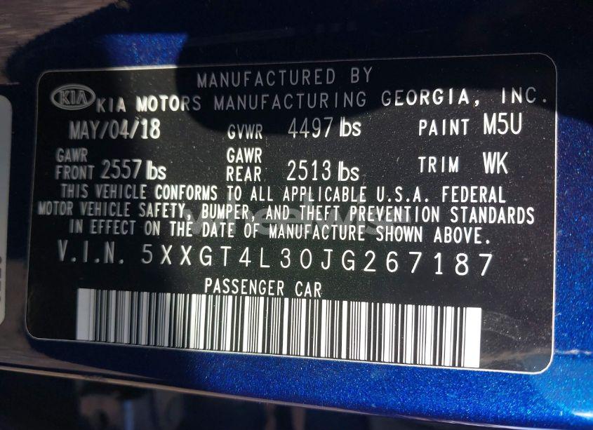 Photo 9 of 2018 Kia Optima LX (VIN 5XXGT4L30JG267187)