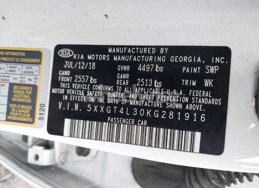 Photo 9 of 2019 Kia Optima LX (VIN 5XXGT4L30KG281916)