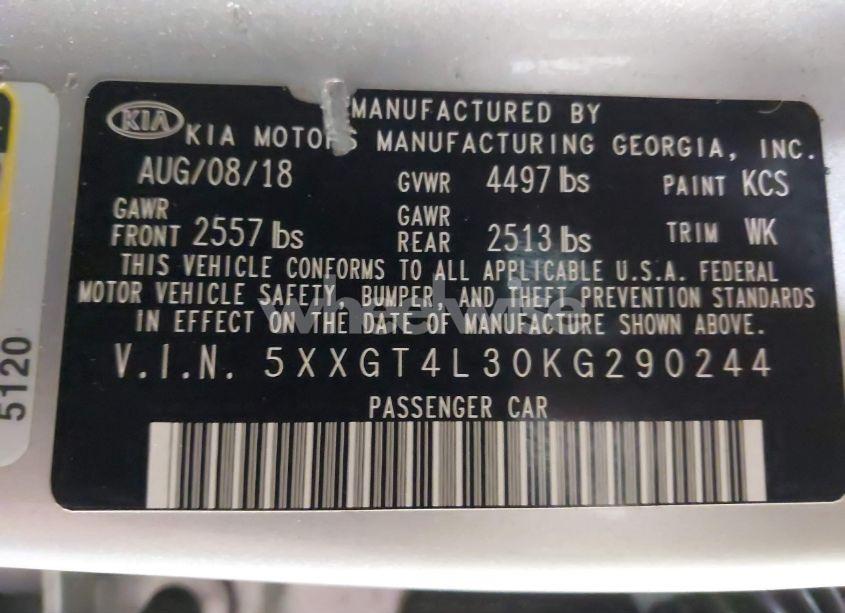 Photo 9 of 2019 Kia Optima LX (VIN 5XXGT4L30KG290244)