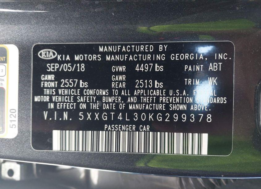 Photo 9 of 2019 Kia Optima LX (VIN 5XXGT4L30KG299378)