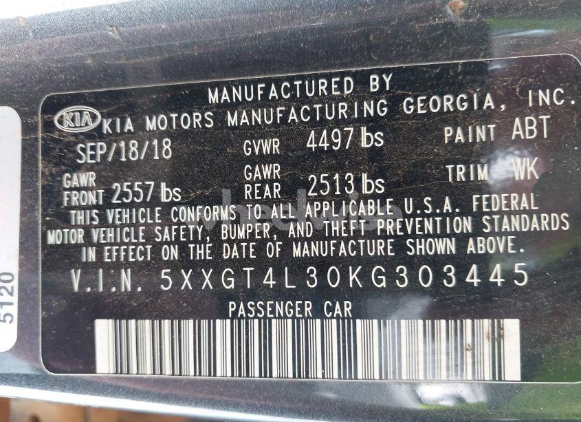 Photo 9 of 2019 Kia Optima LX (VIN 5XXGT4L30KG303445)