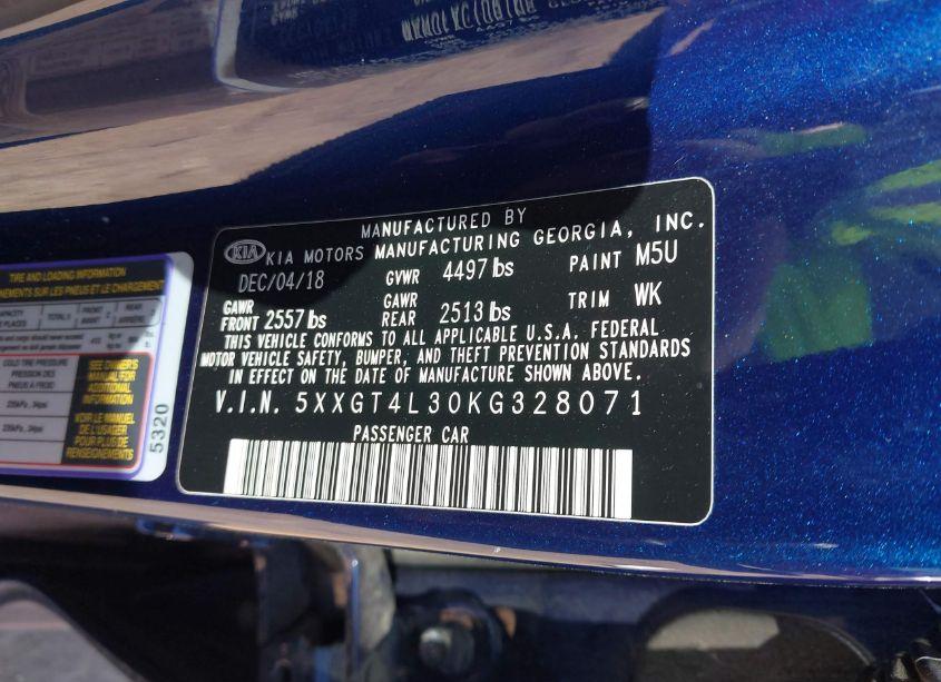 Photo 9 of 2019 Kia Optima S (VIN 5XXGT4L30KG328071)