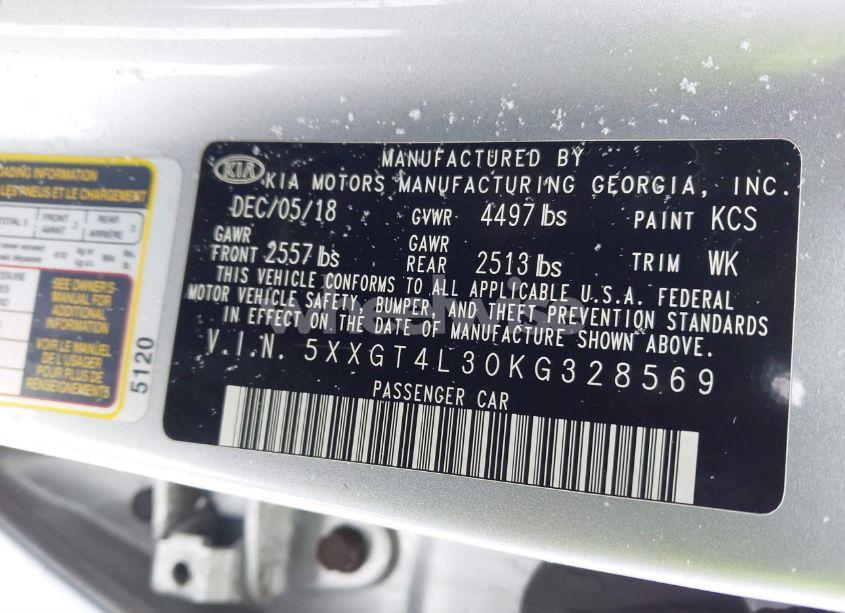 Photo 9 of 2019 Kia Optima LX (VIN 5XXGT4L30KG328569)