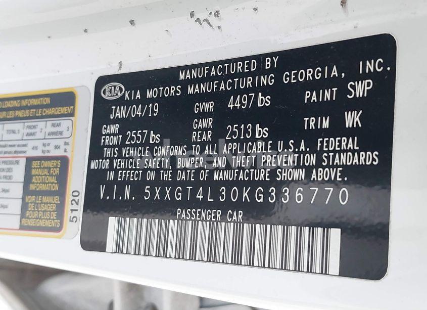 Photo 9 of 2019 Kia Optima LX (VIN 5XXGT4L30KG336770)