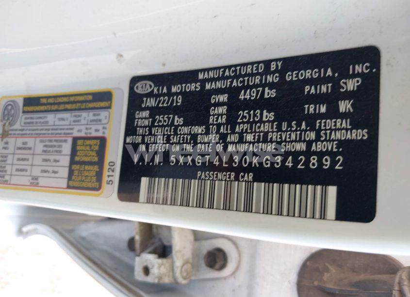 Photo 9 of 2019 Kia Optima LX (VIN 5XXGT4L30KG342892)