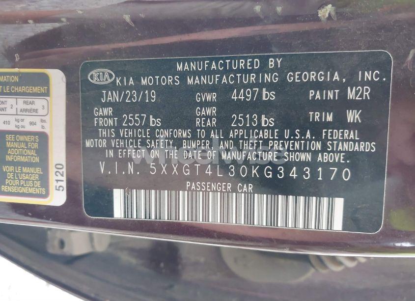 Photo 9 of 2019 Kia Optima LX (VIN 5XXGT4L30KG343170)