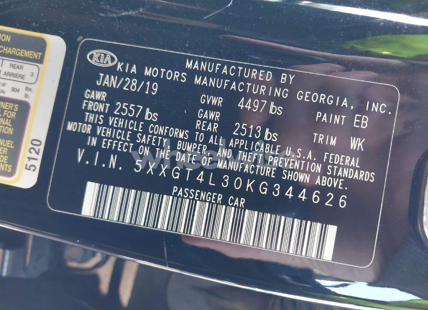 Photo 9 of 2019 Kia Optima LX (VIN 5XXGT4L30KG344626)