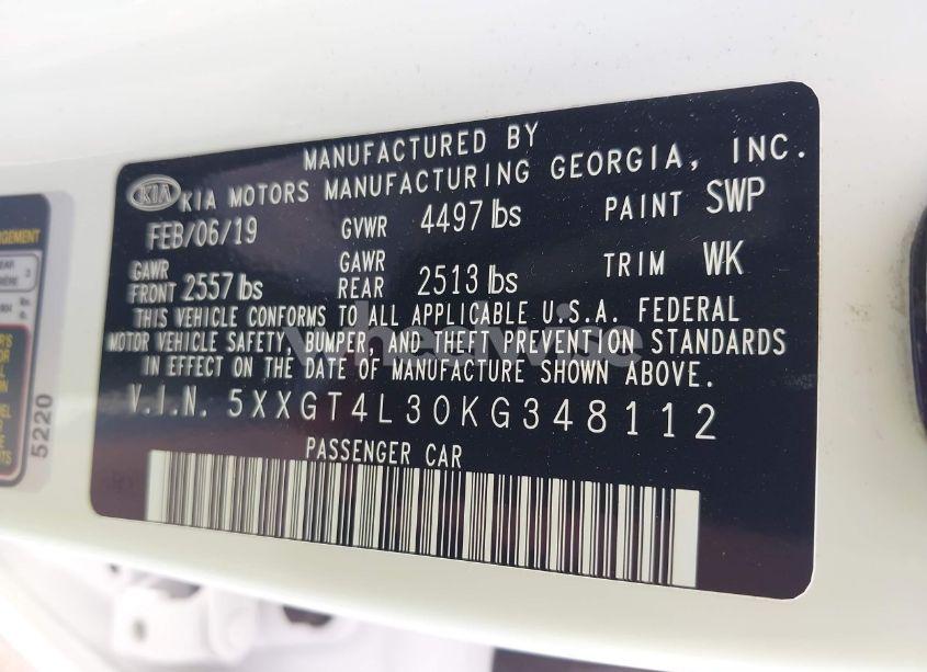Photo 9 of 2019 Kia Optima LX (VIN 5XXGT4L30KG348112)
