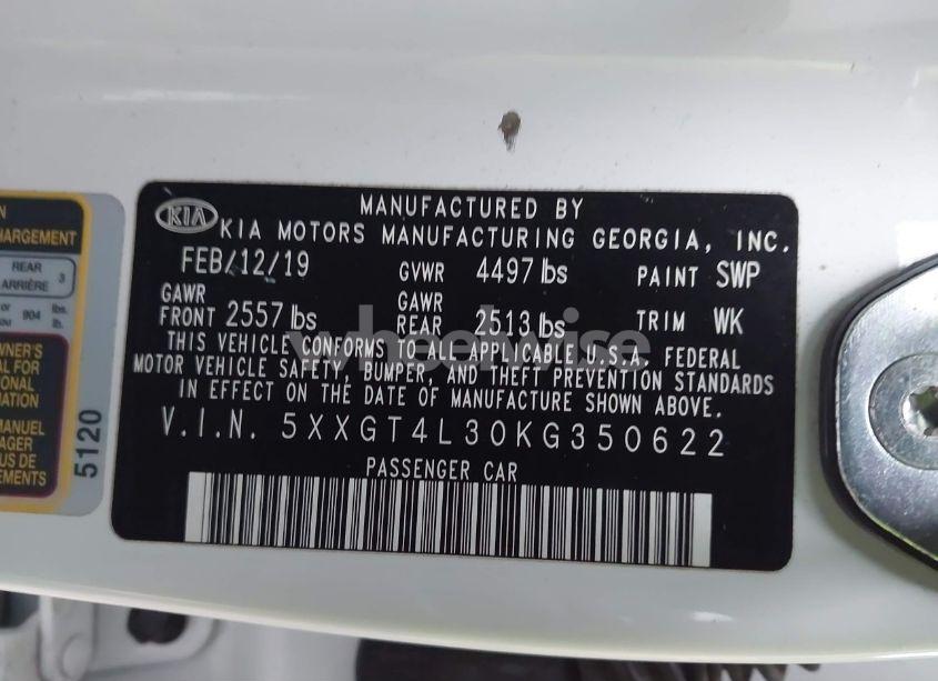 Photo 9 of 2019 Kia Optima LX (VIN 5XXGT4L30KG350622)