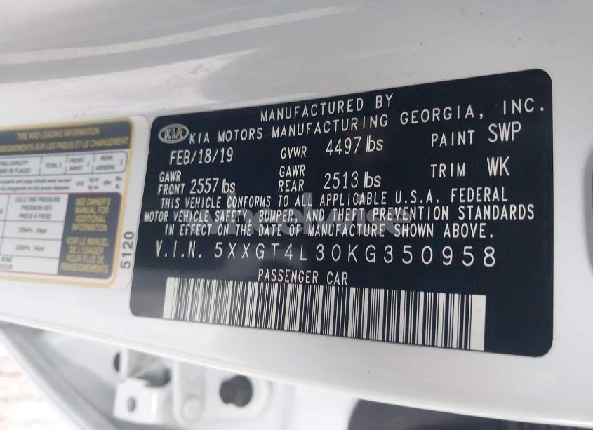 Photo 9 of 2019 Kia Optima LX (VIN 5XXGT4L30KG350958)