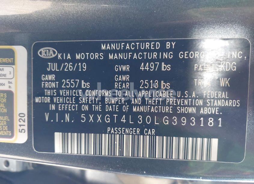 Photo 9 of 2020 Kia Optima LX (VIN 5XXGT4L30LG393181)